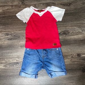 7 For All Mankind T-shirt and Shorts Set